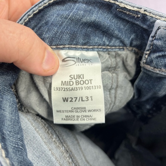 Silver Jeans Suki Mid Boot Cut Fluid Denim Jeans Womens 27 Stretch Pockets 2155 - Picture 5 of 12